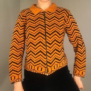 Vintage Syrian chevron sweater jacket 🧡